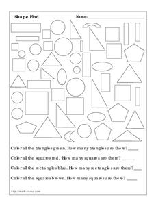 Shape Find Worksheet