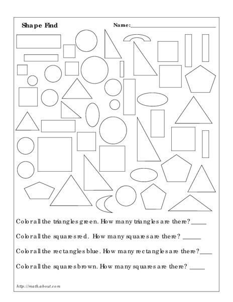 Shape Find Worksheet