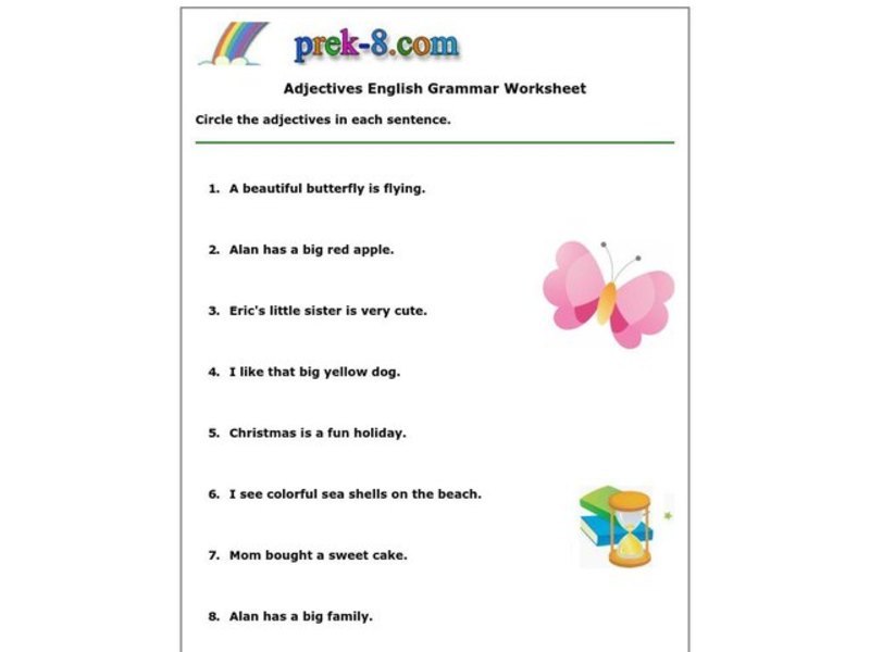 Adjectives English Grammar Worksheet Worksheet