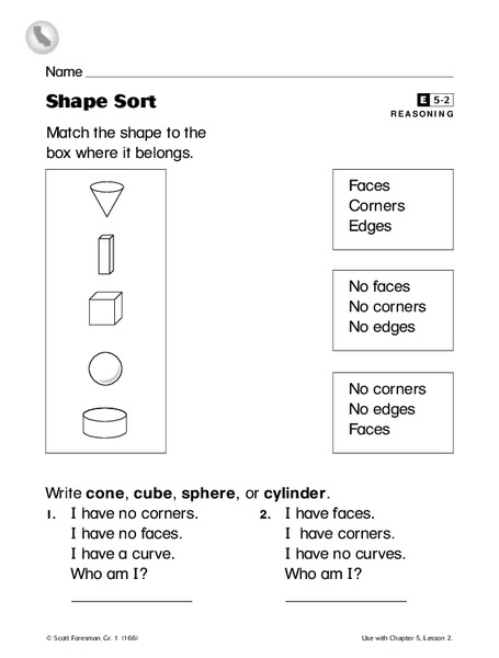 Shape Sort Worksheet