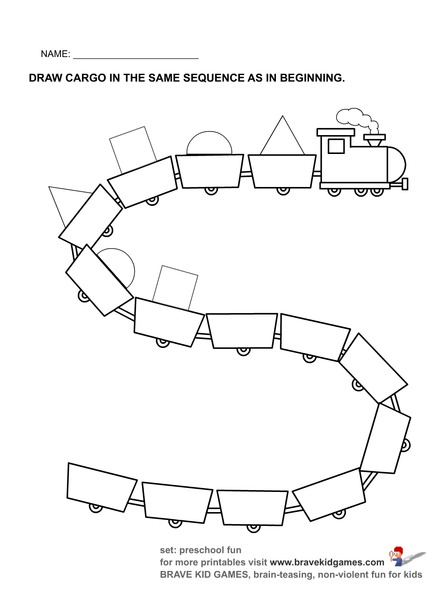 Shape Train Worksheet