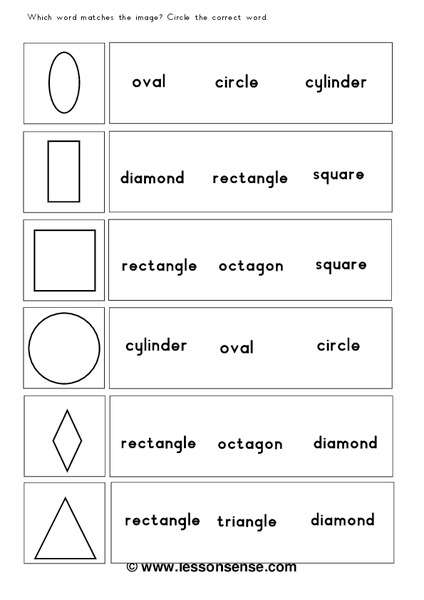Shapes Worksheet