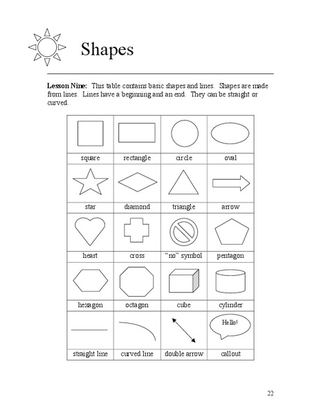 Shapes Worksheet