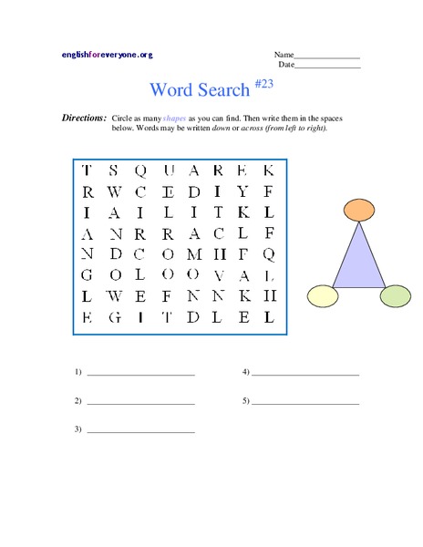 Shapes Worksheet