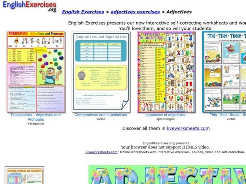 Adjectives Interactive