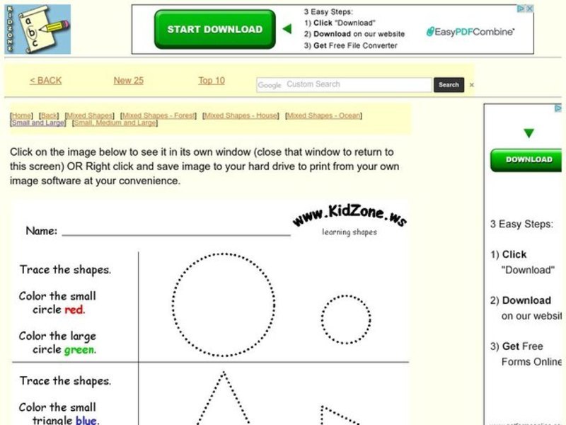 Shapes Worksheet