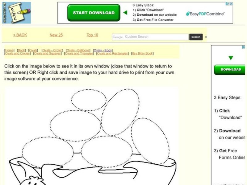 Shapes and Colors: Blue Ovals Worksheet