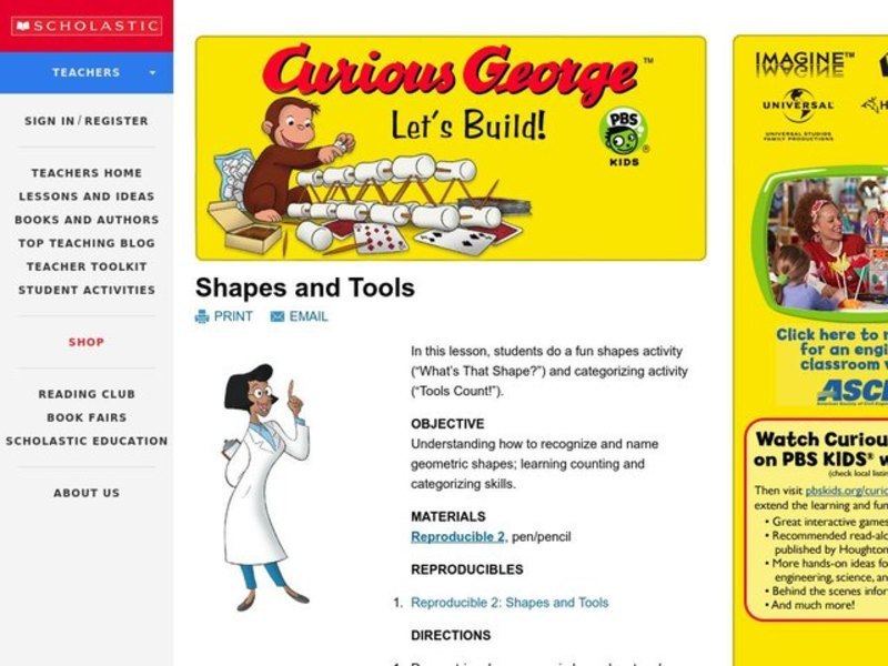 Shapes and Tools Lesson Plan