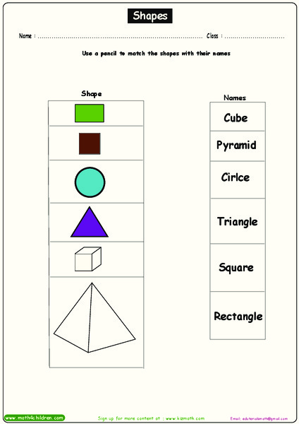 Shapes Worksheet