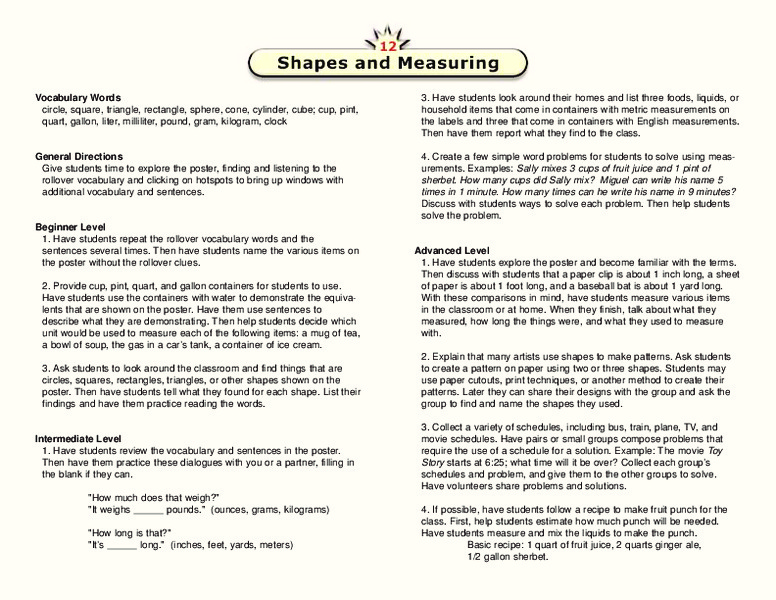 Shapes and Measuring Lesson Plan