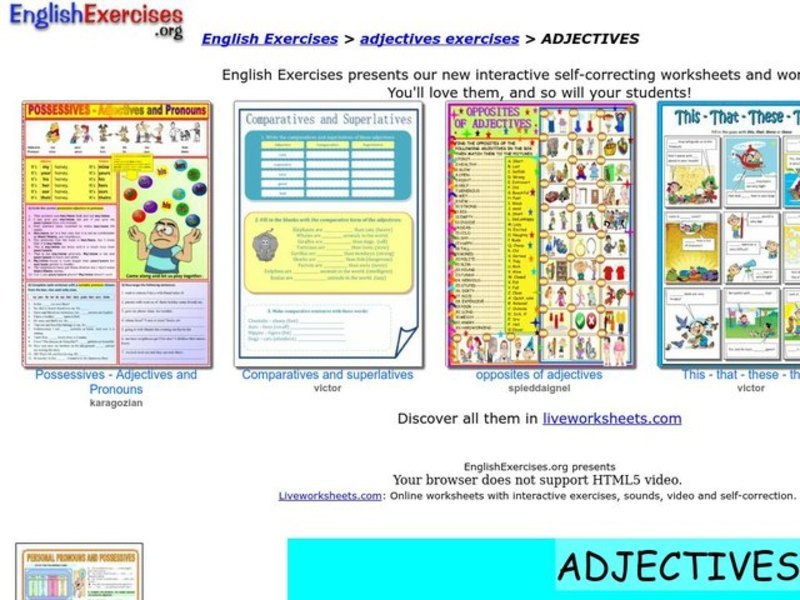 Adjectives Interactive