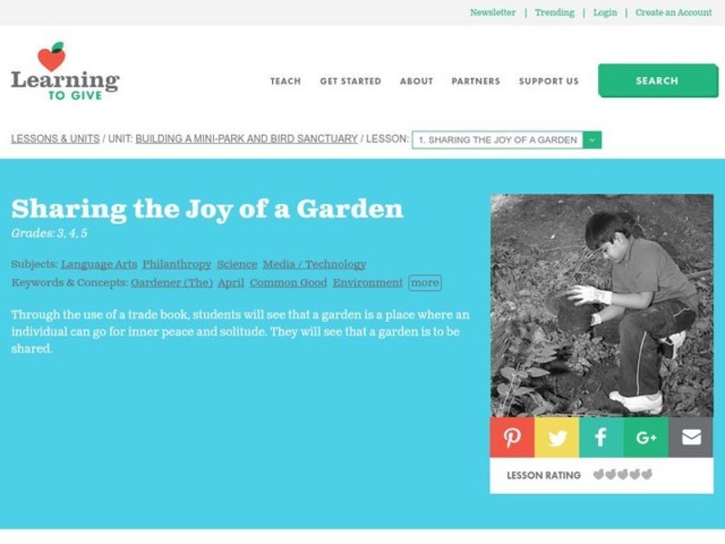 Sharing the Joy of a Garden Lesson Plan