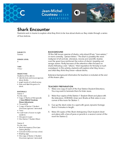 Shark Encounter Lesson Plan