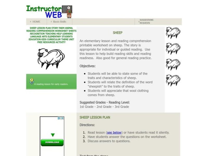 Sheep Lesson Plan