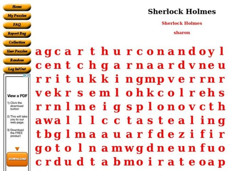 Sherlock Holmes Worksheet