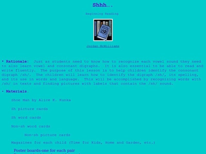Shhh Lesson Plan