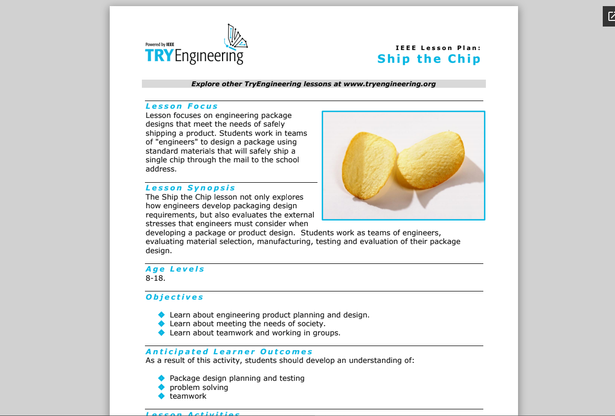 Ship the Chip Lesson Plan