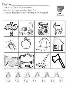 Short Vowel A Worksheet