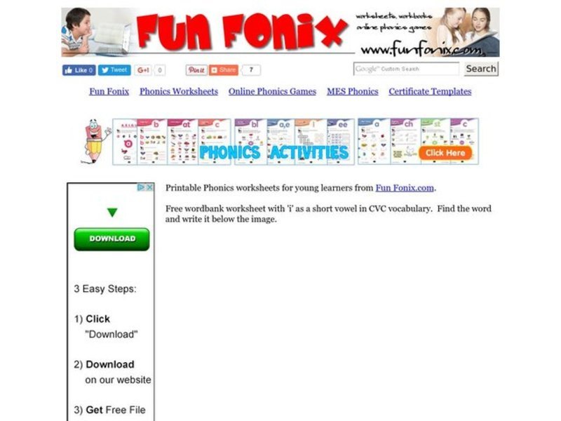 Short Vowel Sounds Worksheet