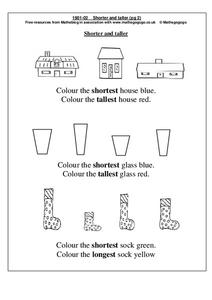 Shorter and Taller Worksheet