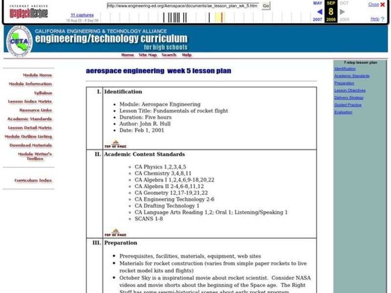 Aerospace Engineering Lesson Plan