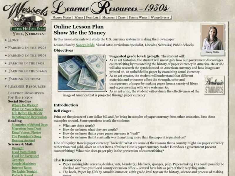 Show Me the Money Lesson Plan