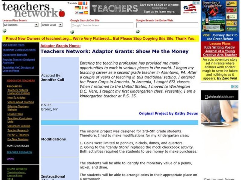 Show Me the Money Lesson Plan