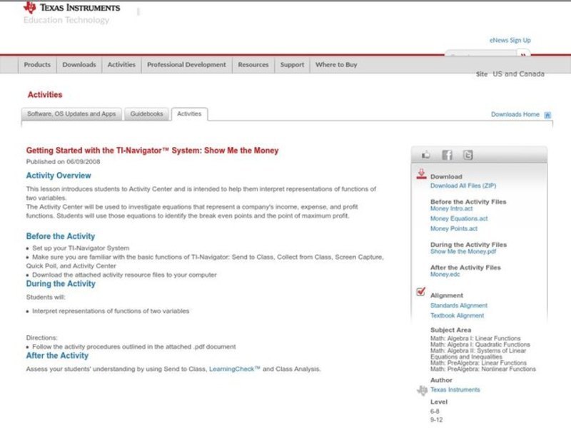 Show Me the Money Lesson Plan