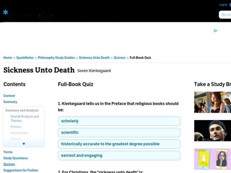 Sickness Unto Death Interactive