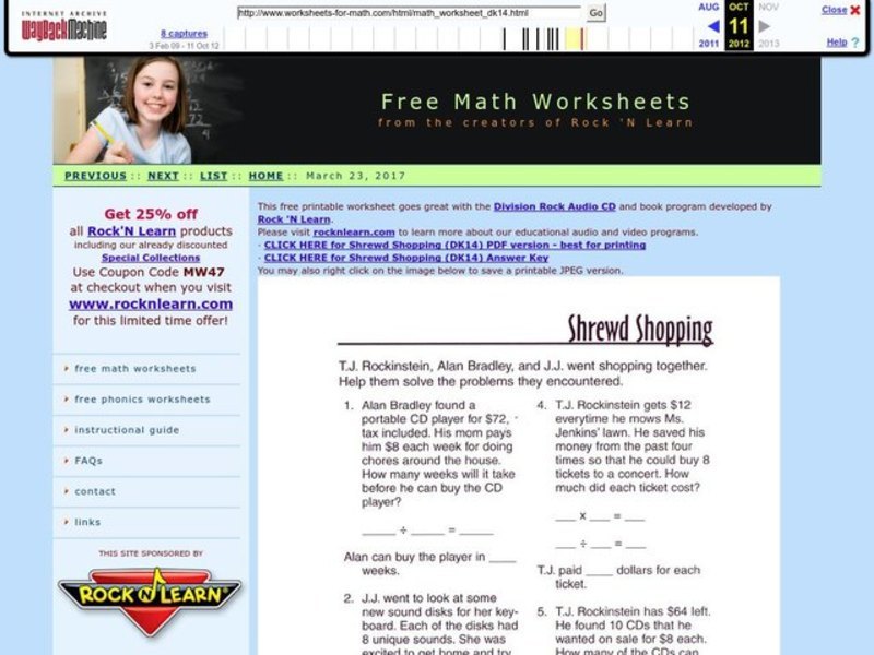 Shrewd Shopping Worksheet