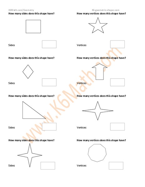 Sides and vertices Worksheet