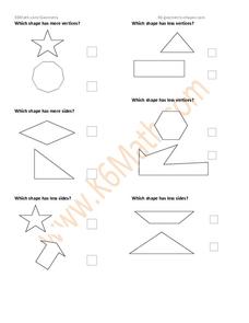 Sides and vertices Worksheet