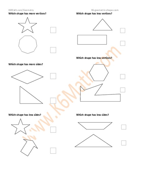 Sides and vertices Worksheet