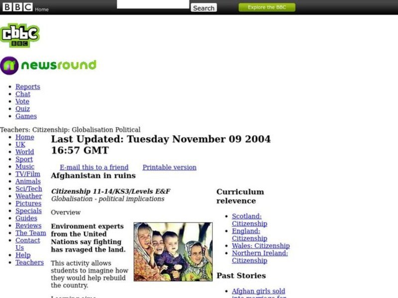 Afghanistan in ruins Lesson Plan