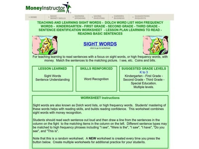 Sight Words Lesson Plan