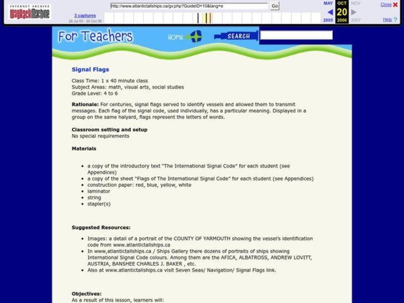 Signal Flags Lesson Plan