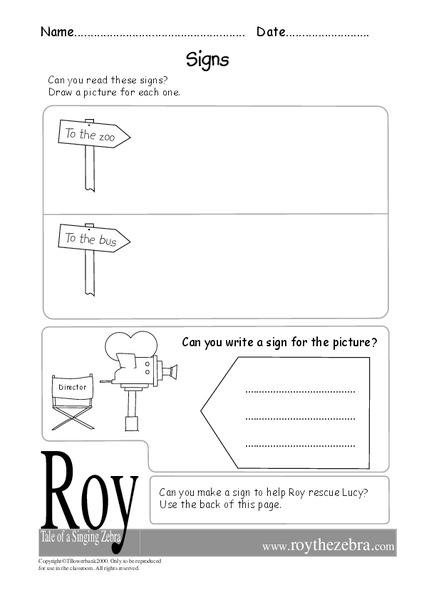 Signs Worksheet