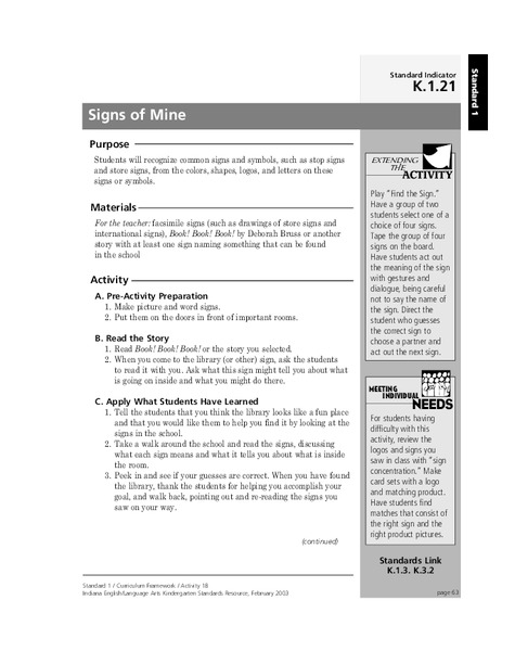 Signs of Mine Lesson Plan