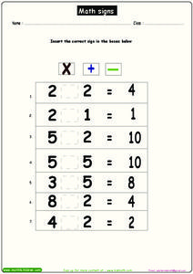 Signs Worksheet
