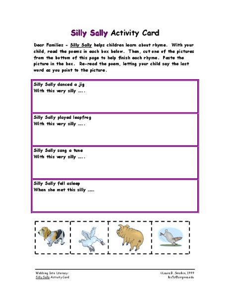 Silly Sally Worksheet