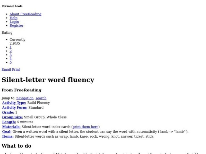 Silent-Letter Word Fluency Lesson Plan