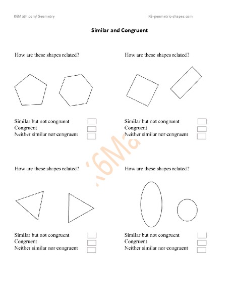 Similar and Congruent Worksheet