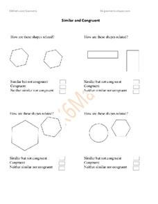 Similar and Congruent Worksheet