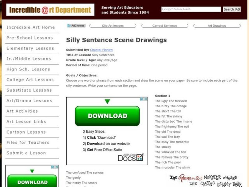 Silly Sentences Lesson Plan