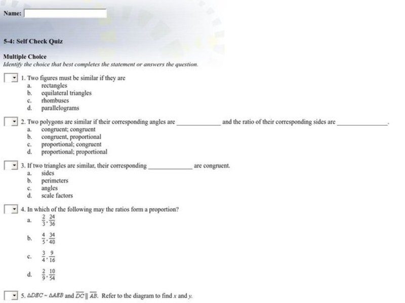 Similar Figures Interactive