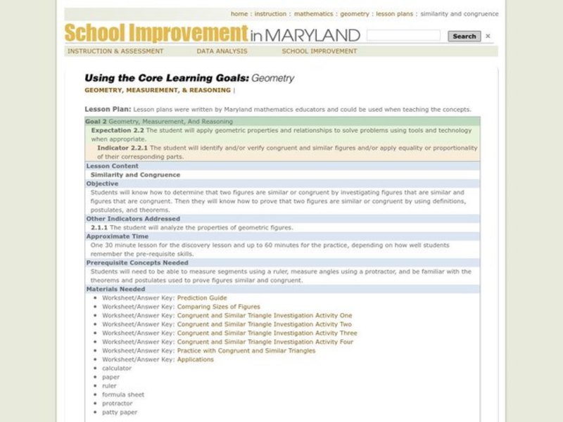 Similarity and Congruence Lesson Plan