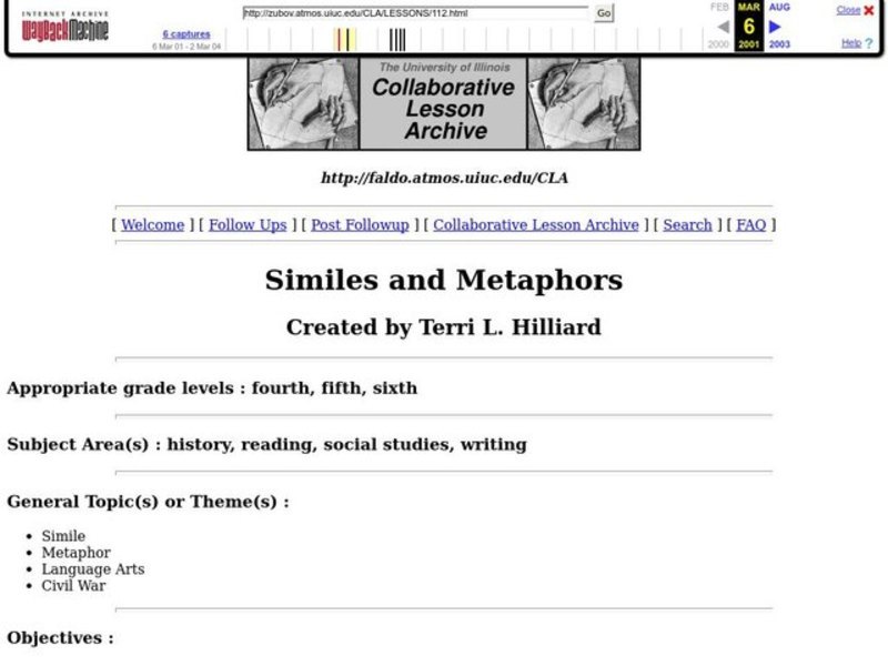 Similes and Metaphors Lesson Plan