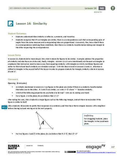 Similarity Lesson Plan