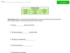 Adverbs Worksheet