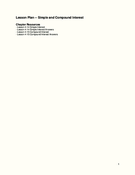 Simple and Compound Interest Assessment